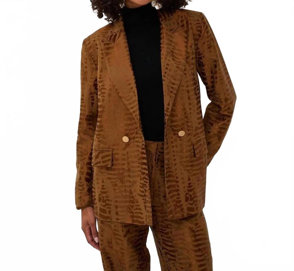 NEW ESQUALO women's animal jacquard blazer in olive